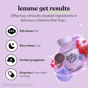 Lemme Sleep Gummies with 5Mg Melatonin, Drug-Free Nighttime Sleep Aid, Berry Flavored (60 Count)