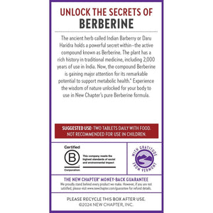 New Chapter Berberine Supplement 1000 Mg to Support Metabolic Health + Heart Health + Glucose Support, 60 Count