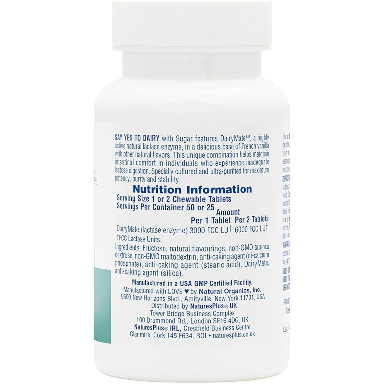NaturesPlus Say Yes to Dairy - Maximum Strength Digestive Aid, Lactose Intolerance Relief (50 Servings)