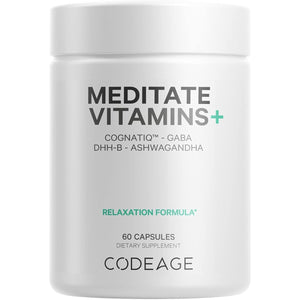 Codeage Meditate Vitamins+ Supplement - BDNF Brain Pills and Neuroprotein - 60 Capsules