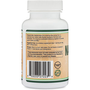 Nattokinase Supplement 4,000 FU Servings, Systemic Enzymes for Cardiovascular and Circulatory Support by Double Wood 120 Capsules