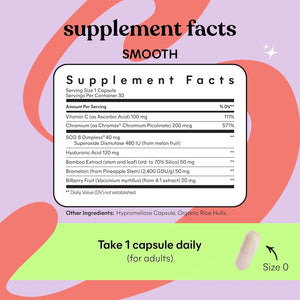 Lemme Smooth anti Cellulite Capsules for Women, Smooth Legs & Thighs (1 Month Supply 30 Ct)