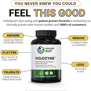 Holozyme | Digestive Enzymes | Enjoy Your Favorite Foods Again W/Protease, Amylase, Lipase, Lactase, and More | 90 Servings