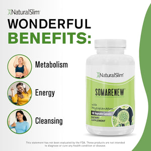 Somarenew Metabolism Booster, Gut Cleanse, Energy Support & Full Body Cleanse Supplement 180 Vegetable Capsules