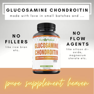 Glucosamine Chondroitin MSM Boswellia Curcumin Bromelain Quercetin - 90 Caps/30 Servings
