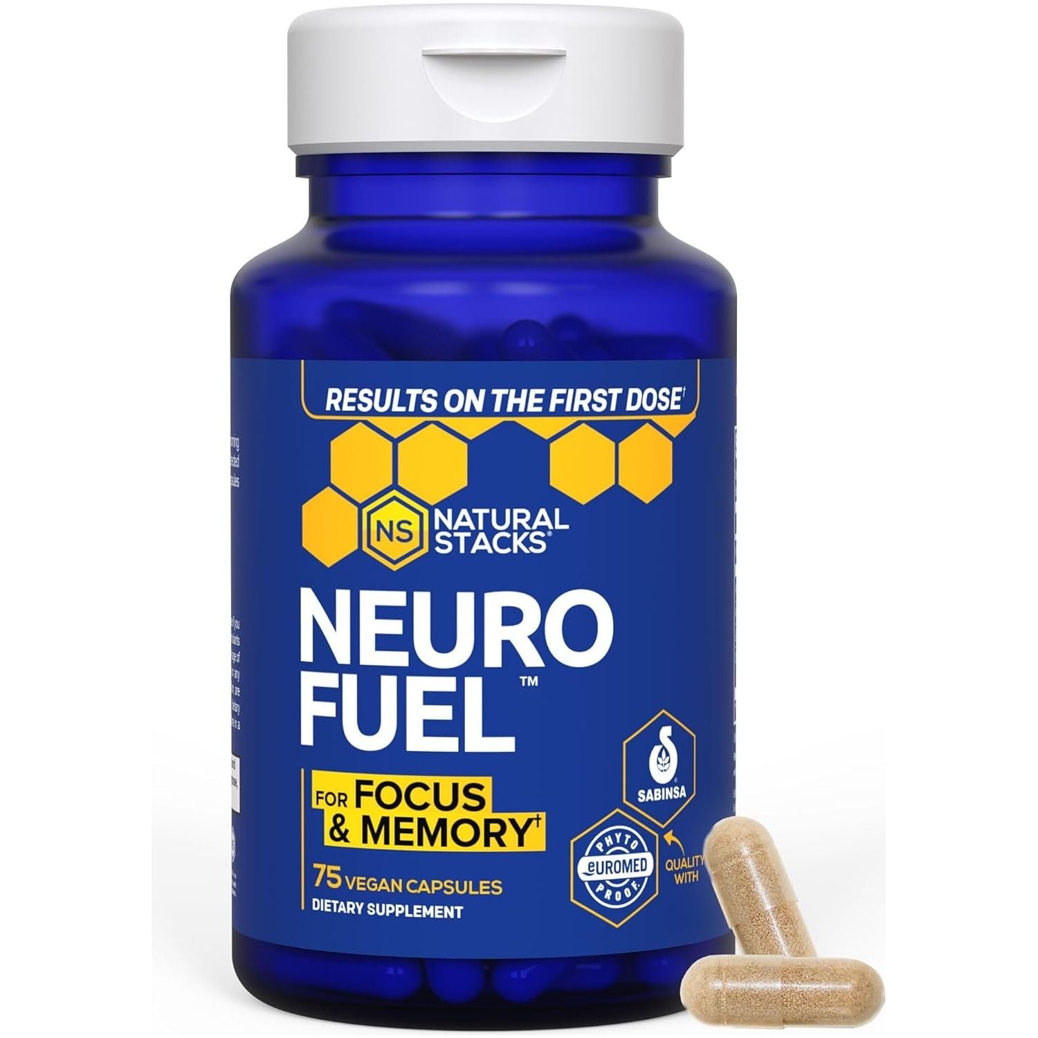 NATURAL STACKS Neurofuel Nootropic Brain Support Supplement - 75 Focus Pills