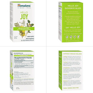 Himalaya Hello Joy Herbal Supplement, Supports Motivation, Stress Relief, Balanced Cortisol 60 Capsules
