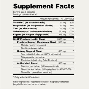 Snap Supplements Prostate Health Support Supplement, Saw Palmetto, Supports Male Urinary Tract Health 90 Capsules