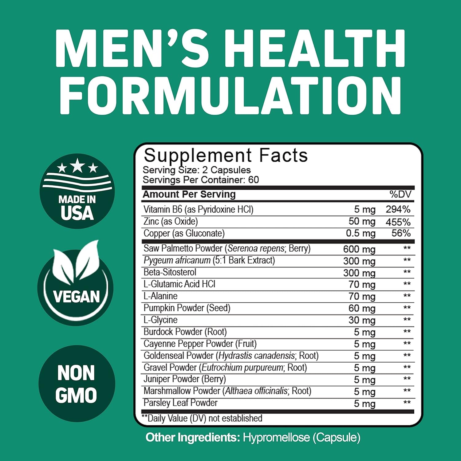 Herbtonics Prostate Support Supplement for Men'S Health - Promotes Prostate Health & Less Urination - 120 Capsules