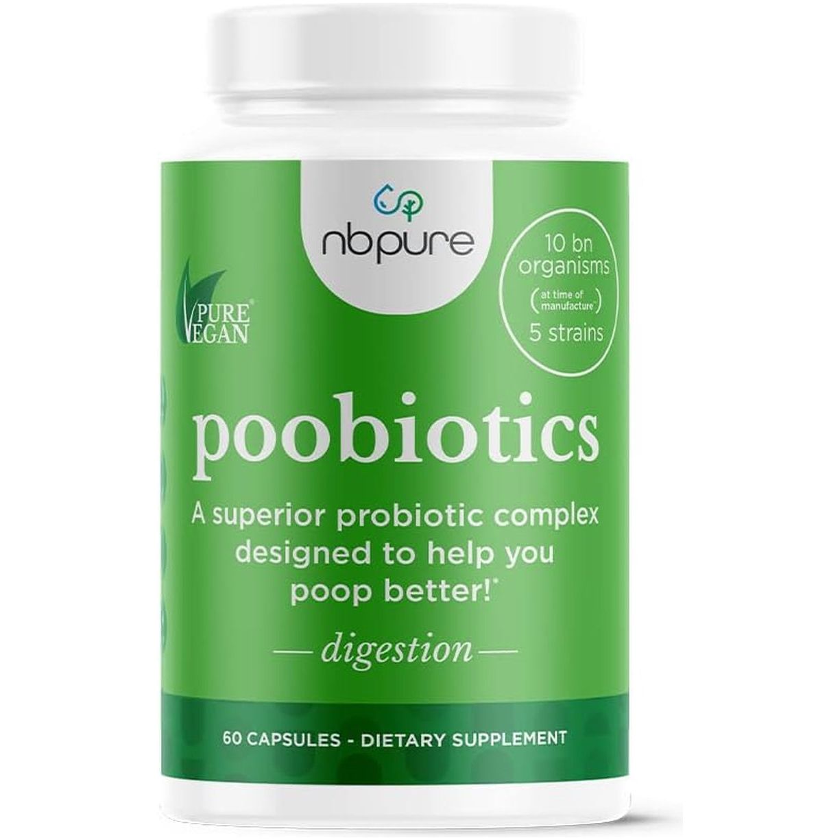 Nbpure Poobiotics, Vegan Pre & Probiotics – Gut Health & Microbiome Balance Support