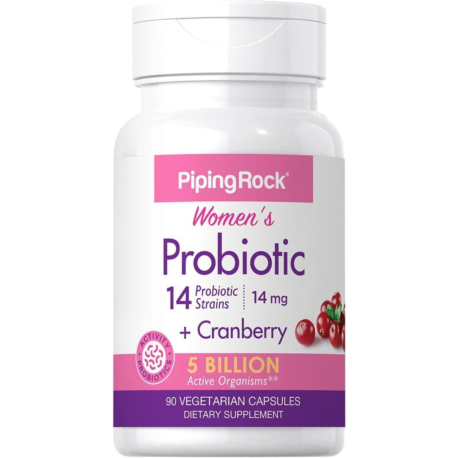 Piping Rock Probiotic with Cranberry for Women | 90 Capsules