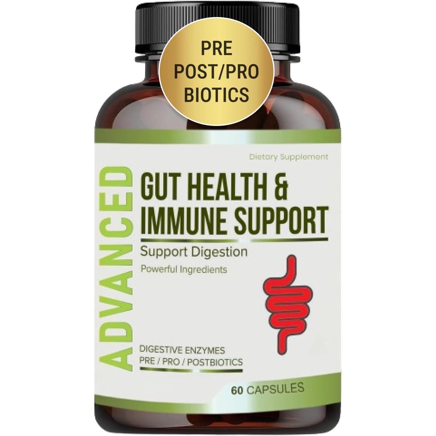 Complete Gut Health with Probiotic, Prebiotic, Postbiotic & Digestive Enzymes