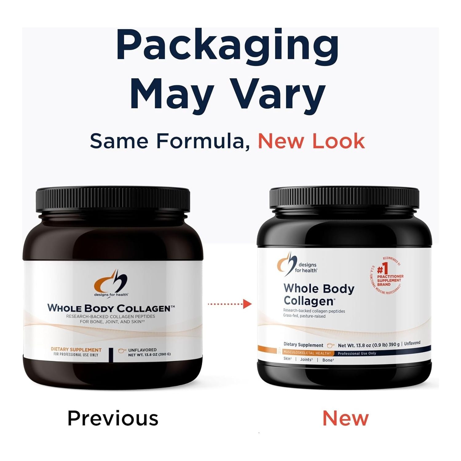 Designs for Health Whole Body Collagen Powder for Skin, Joint + Bone Health (30 Servings)