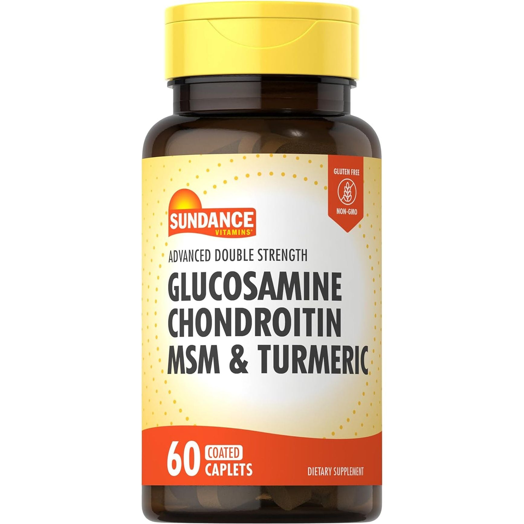 Sundance Glucosamine Chondroitin MSM and Turmeric | 60 Caplets | Double Strength