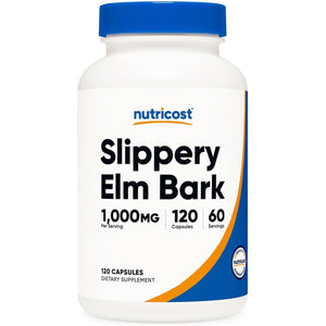 Nutricost Slippery Elm Bark Capsules 1000Mg per Serving, 120 Capsules