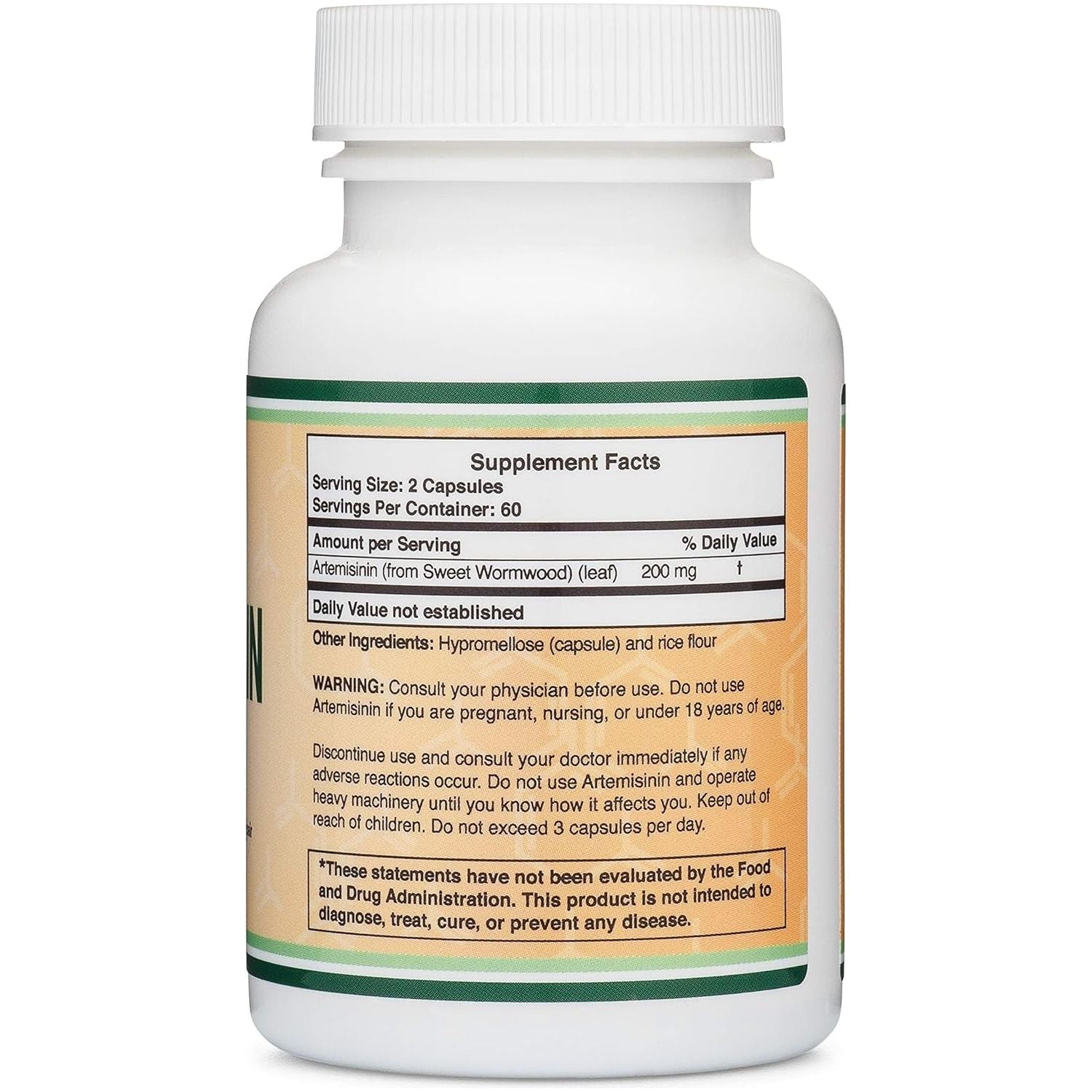 Artemisinin (Sweet Wormwood Cleanse)(Artemisia Annua) 200Mg by Double Wood 120 Capsules