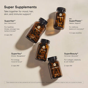 Moon Juice - Superyou - (60 Capsules) - Energy, Mood & Focus - Cortisol Reducer - Reusable Glass Bottle