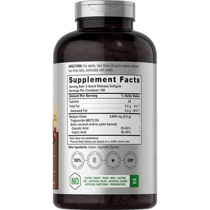 Horbäach Keto MCT Oil Capsules 3600Mg | 300 Softgels