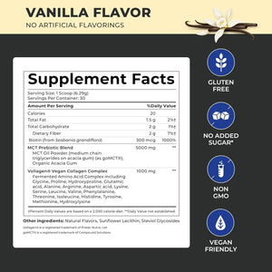 POWERLIFE Power Life® Peak MCT Powder Supplement with Plant-Based Collagen and Biotin - Vanilla Flavor (30 Servings)