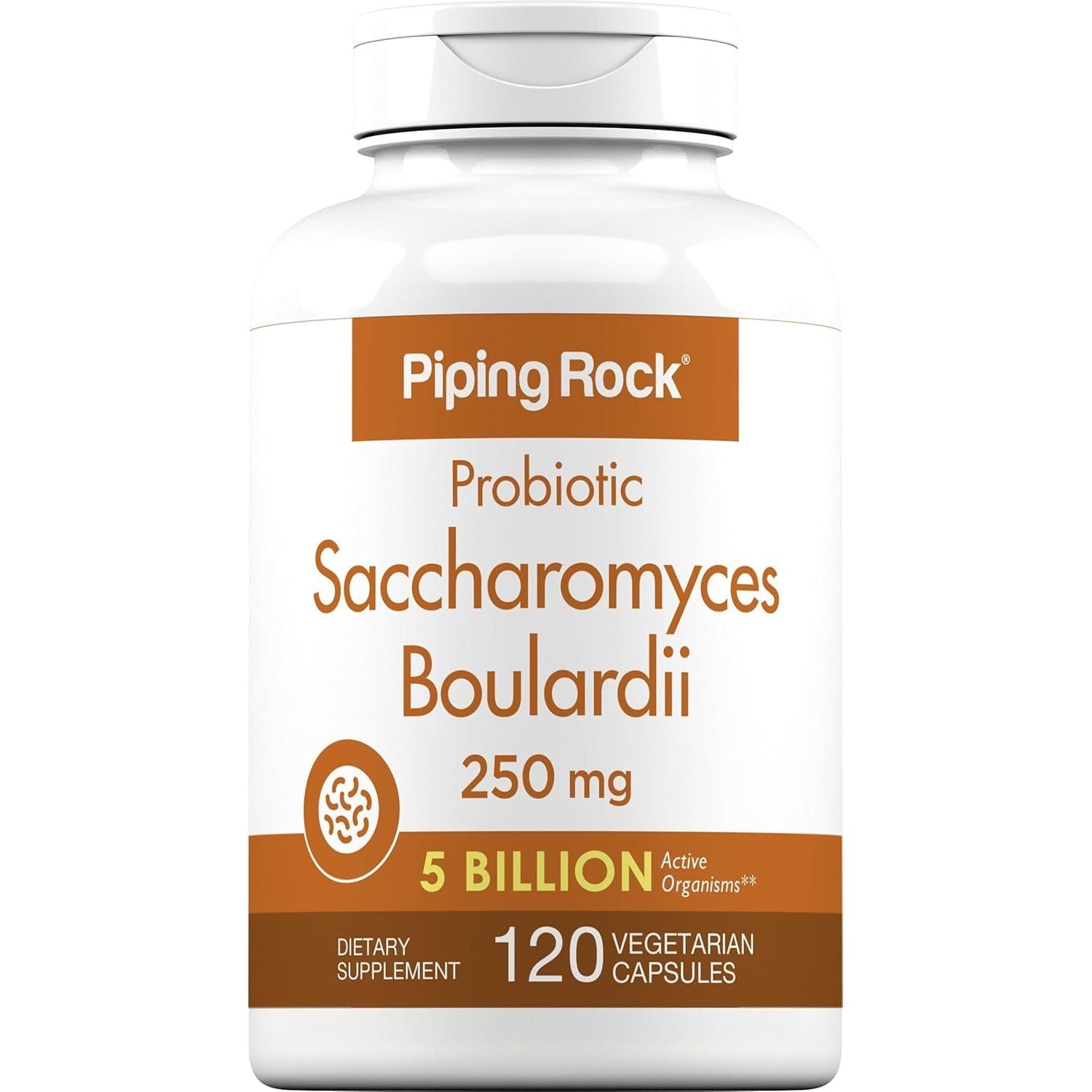 Piping Rock Saccharomyces Boulardii | 5 Billion Cfus | 120 Capsules | Non-Gmo, Gluten Free Supplement