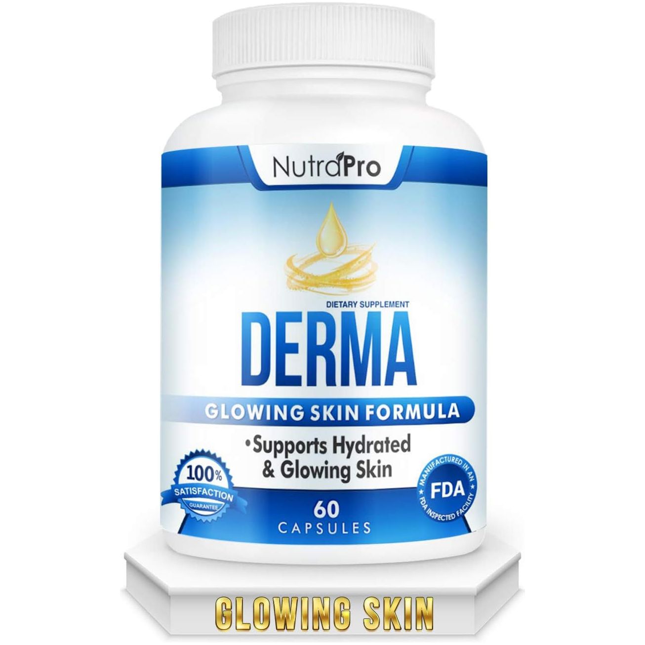 Dermal Repair Complex for Hydrated, Glowing Skin –Anti Aging Supplement 60 Liquid Capsules