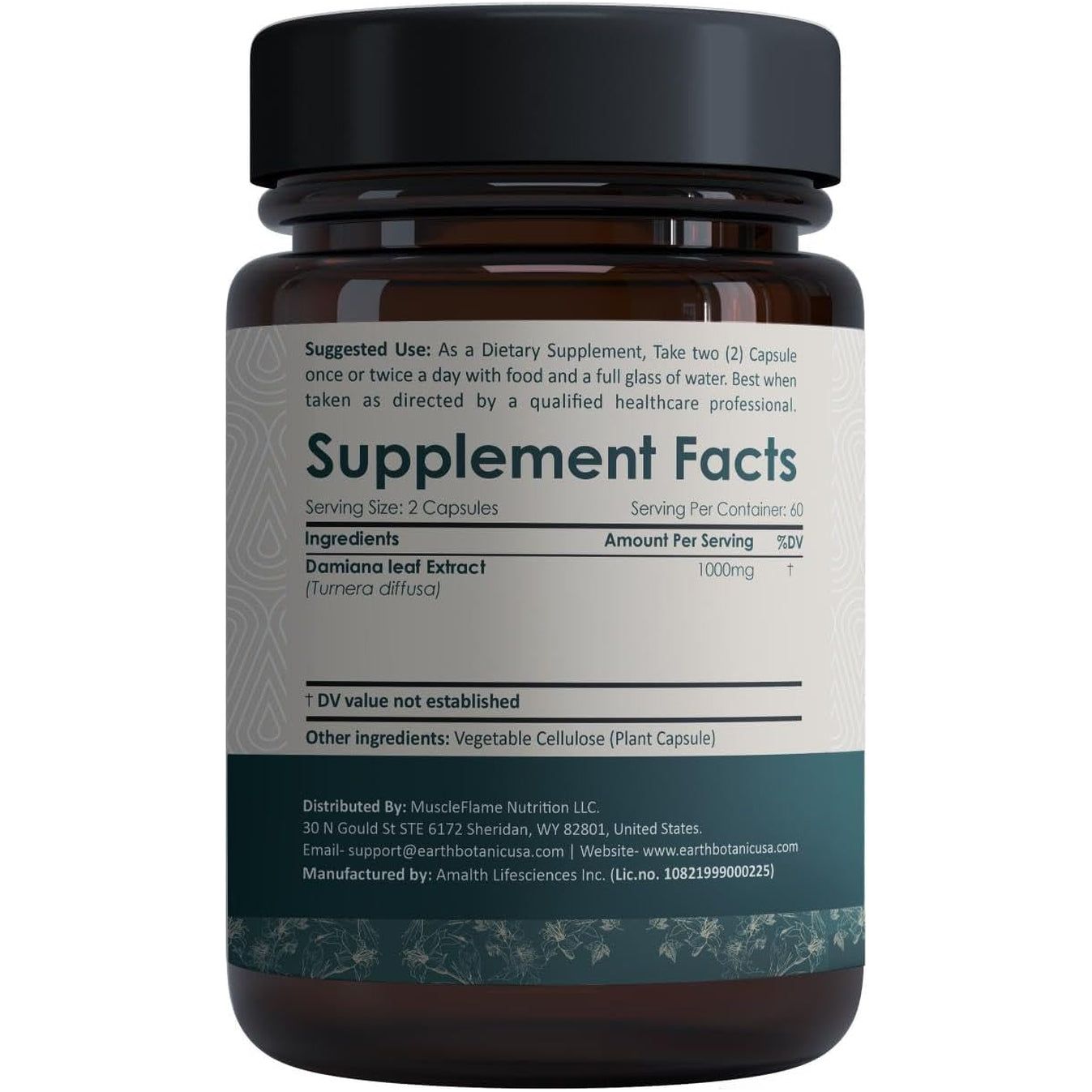 Damiana Leaf Extract 1000Mg 120 Capsules