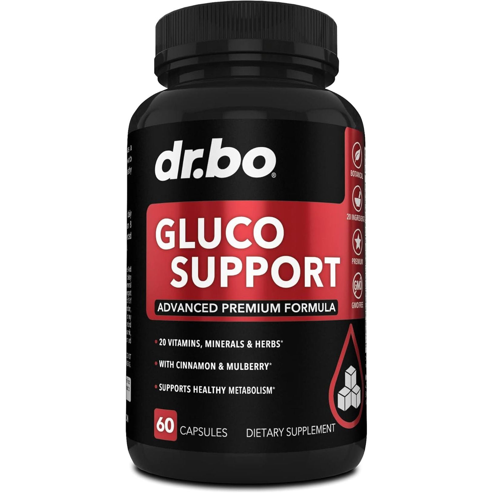 Gluco Support Supplement Capsules - Boost Metabolism Supplement, Vitamin Herbal Formula Pill - 60 Pills