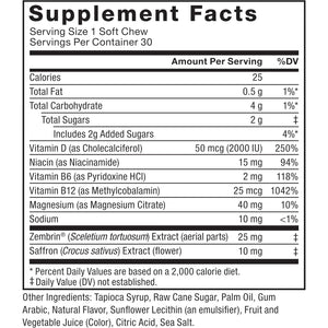 FORCE FACTOR Mood Support and Mood Balance Supplement - Tropical Fruit Flavor, 30 Soft Chews