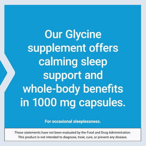 Life Extension Glycine, 1000 Mg, Amino Acid That Promotes Healthy Sleep, 100 Capsules