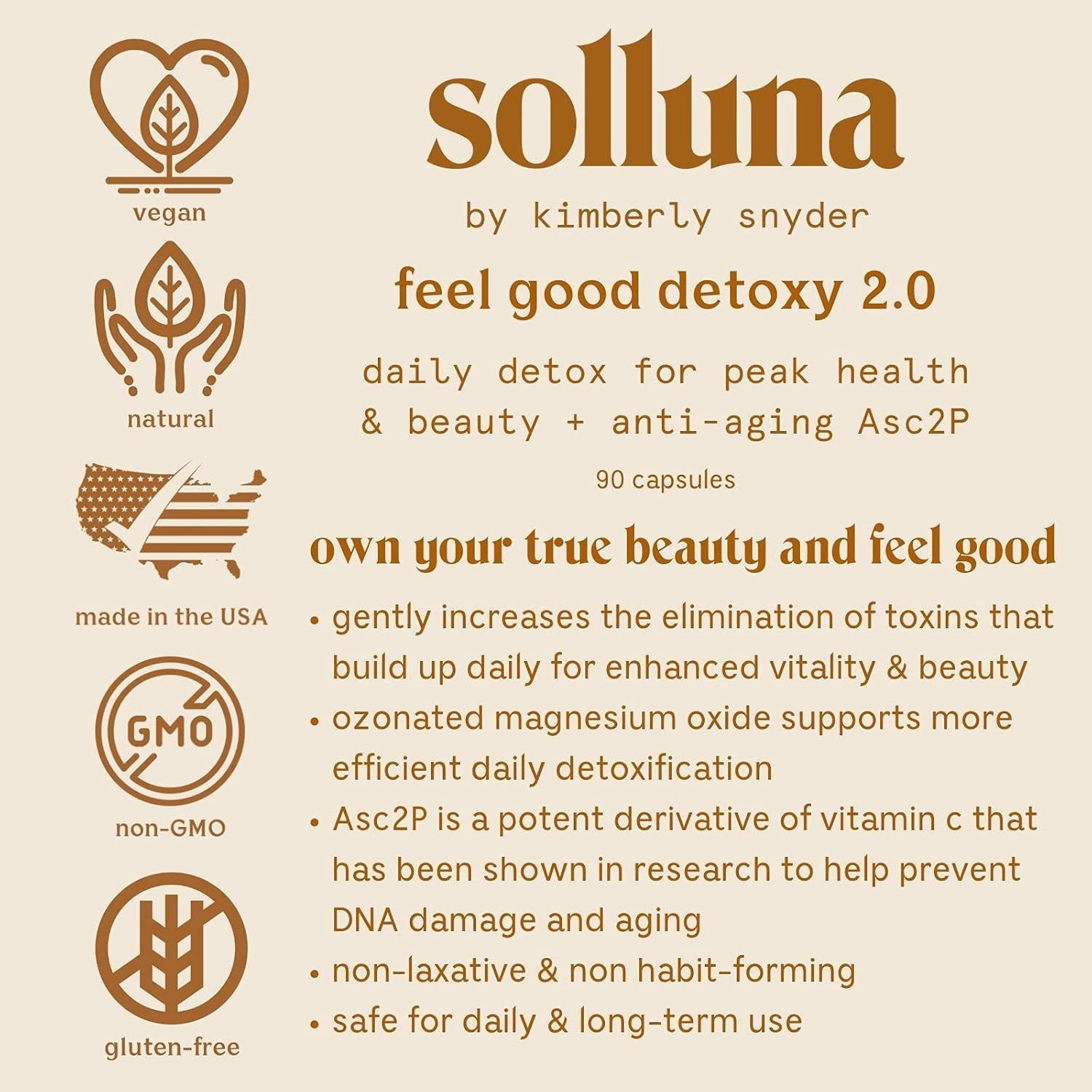 Solluna by Kimberly Snyder Feel Good Detoxy — Oxygenated Magnesium Oxide Colon Cleanse (90 COUNT)