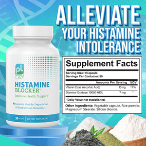 Premium Histamine Block Supplement - Supports Breakdown of Histamine for Food-Derived Intolerance - 30 Ct