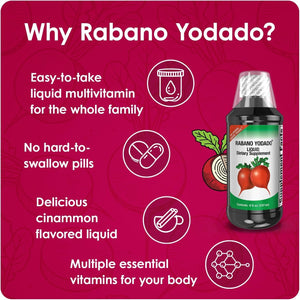 Enhances Your Body Energy, Improves Immunity, Horseradish Extract, 8 FL Oz, Bottle, Red