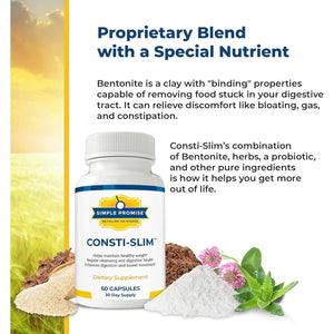 Simple Promise - Consti-Slim - Natural Digestive Health and Wellness Support – Promotes Healthy Enzyme Activity, 60 Capsules