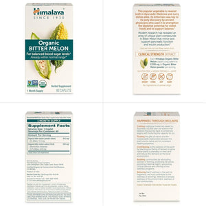 Himalaya Organic Bitter Melon for Glucose Metabolism, 660 Mg, 60 Caplets, 1 Month Supply