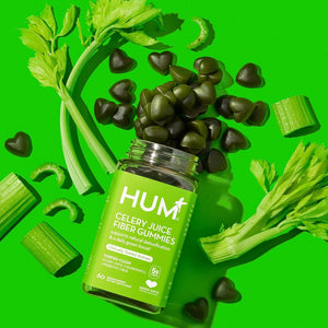 HUM Celery Juice Fiber Gummies the First Prebiotic Celery Juice Gummy, Supports Detoxification (60-Count)