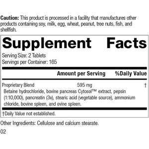 Standard Process Zypan - Digestive Health Support Supplement - Support Macronutrient Digestion - 330 Tablets
