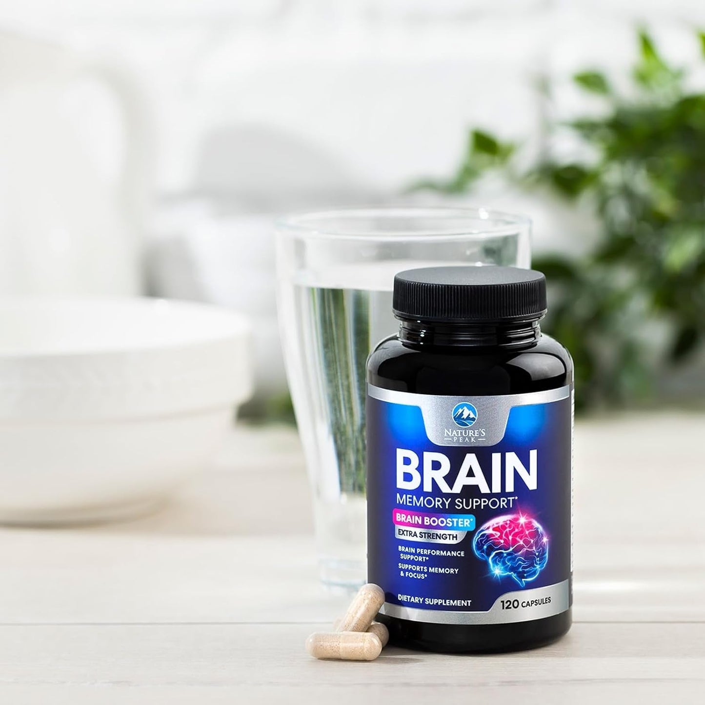 Brain Supplement Memory Pills - Nootropics Support for Concentration, Clarity, Energy & Focus 120 Capsules