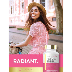 Carlyle Hair Skin and Nails Vitamin | 120 Softgels | Beauty Formula Supplement | with Biotin and Collagen | Non-Gmo, Gluten Free