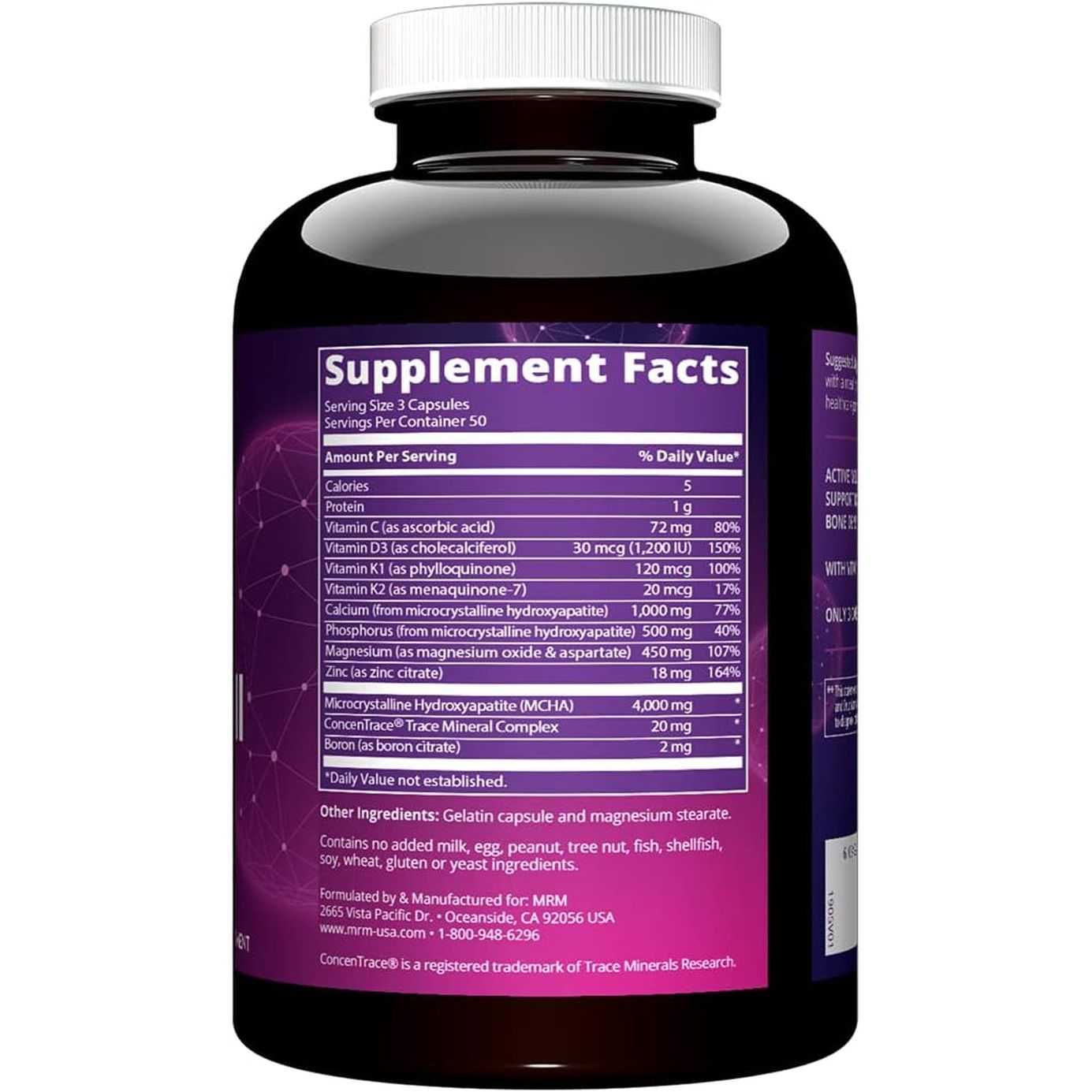 MRM Nutrition Bone Maximizer® III | with MCHA + Vitamin D3 + Vitamin K2 | Bone Health (50 Servings)