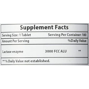 Nova Nutritions Lactase Enzyme 3000 FCC ALU 180 Tablets