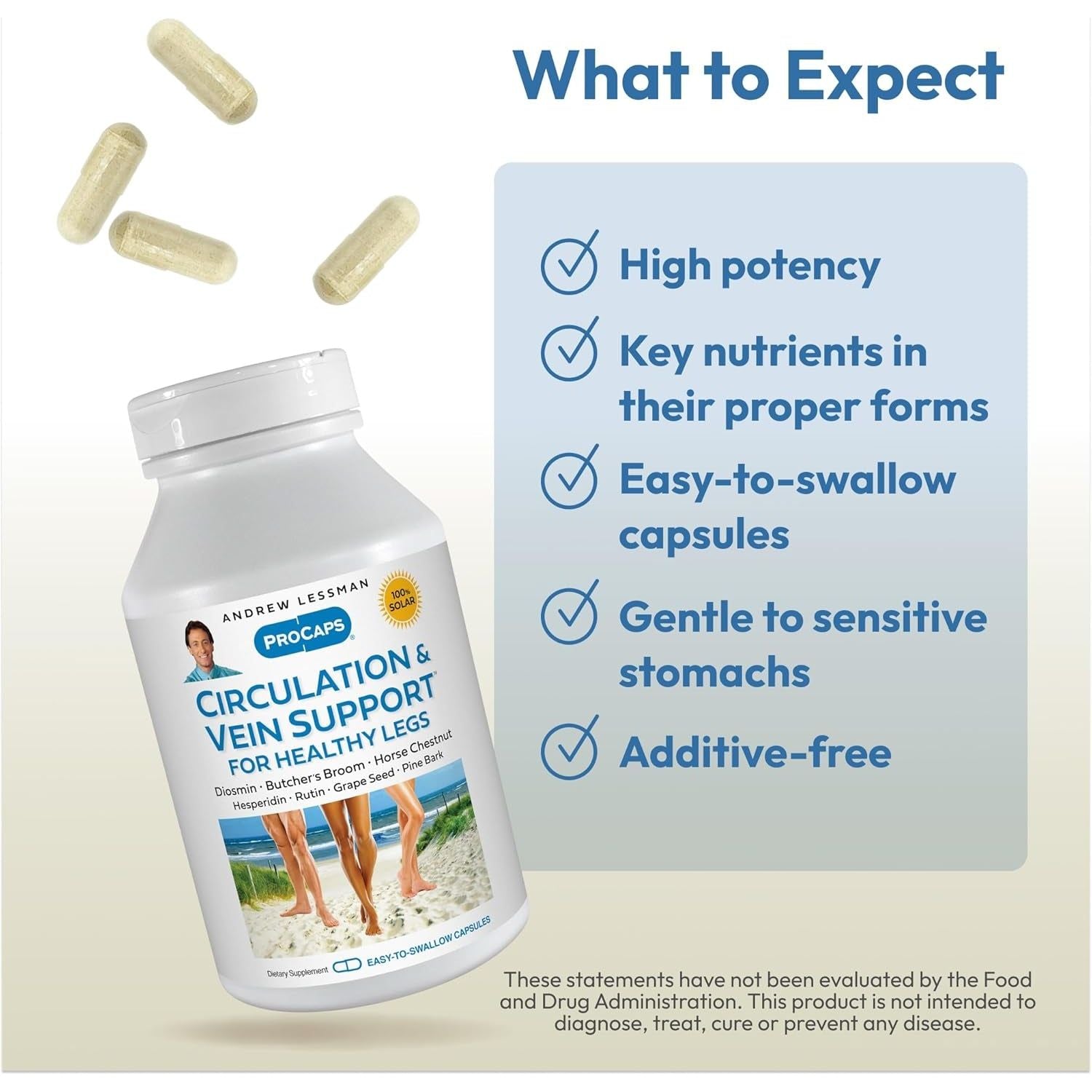 ANDREW LESSMAN Circulation, Vein Support for Healthy Legs 60 Capsules