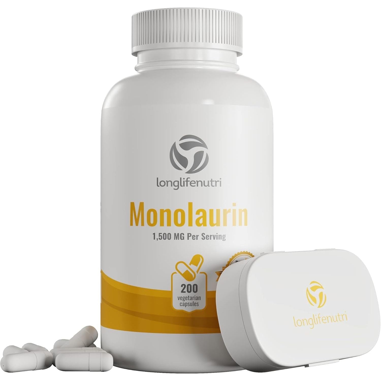 Monolaurin Supplement 1500Mg - Immune System and Natural Digestion Support 200 Capsules