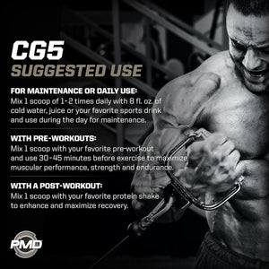 PMD Sports CG5 Premium Creatine & L Glutamine Powder, UNFLAVORED 30 Servings