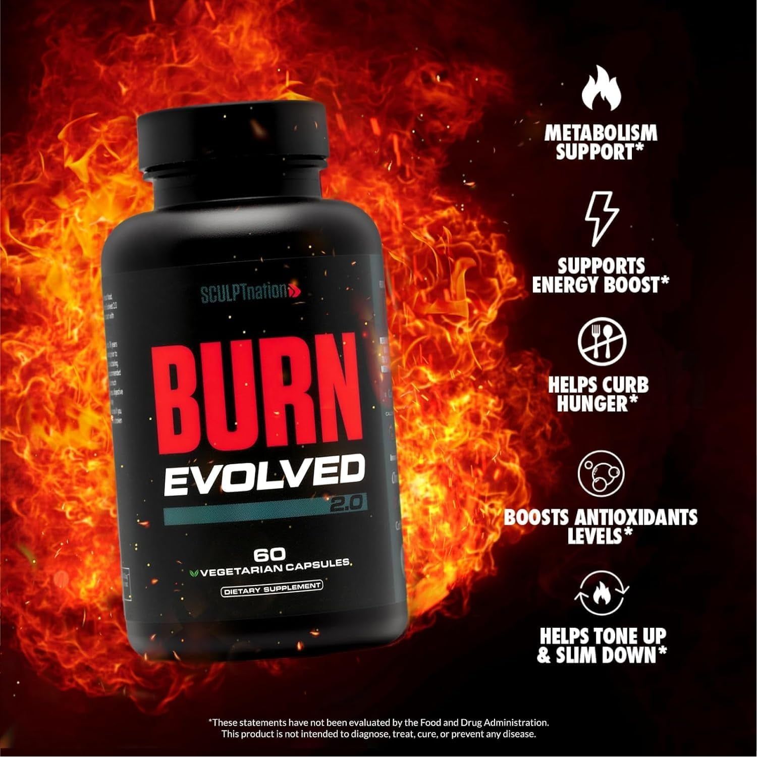 Sculpt Nation by V Shred Burn Thermogenic Fat Burner for Men & Women 60 Pills