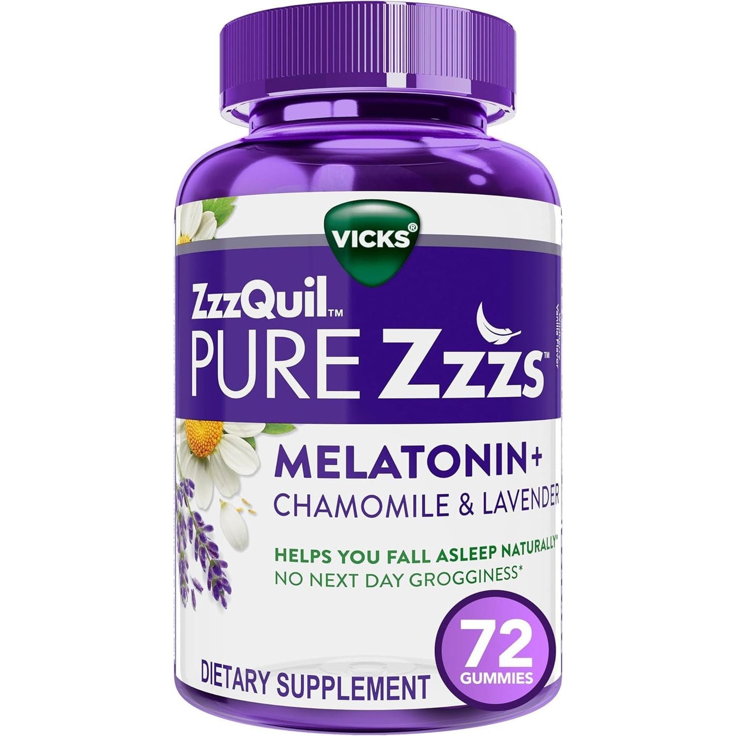 Zzzquil PURE Zzzs Melatonin Sleep Aid Gummies, Helps You Fall Asleep Naturally,1Mg/72 Count