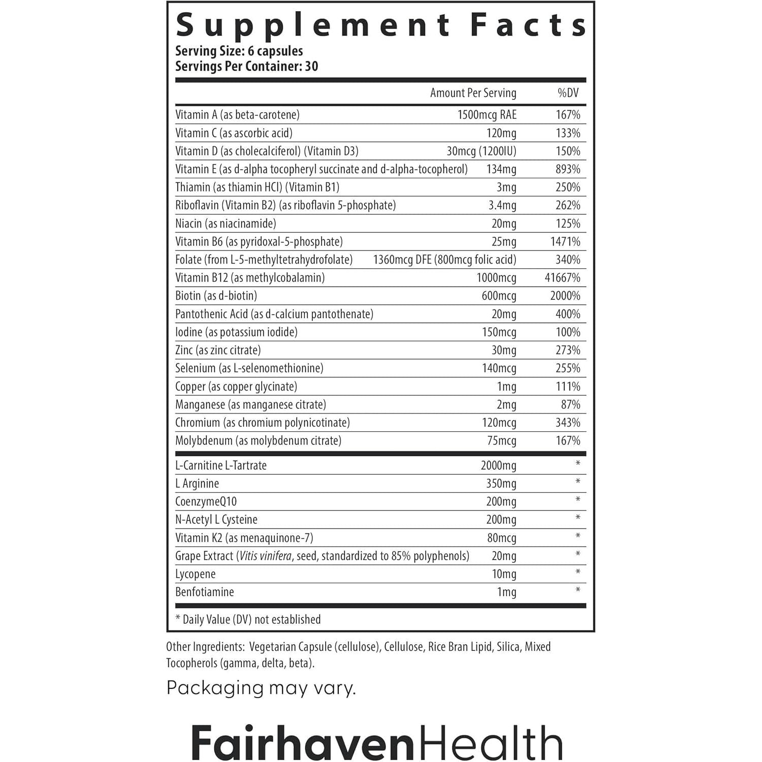 Fairhaven Health FH Pro for Men | Clinically Studied Parental Fertility Supplements for Men 180 Capsules