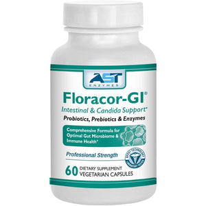 Floracor - Supports Gut & Intestinal Health - Premium Probiotic, Prebiotic and Enzyme Formula - 60 Vegetarian Capsules
