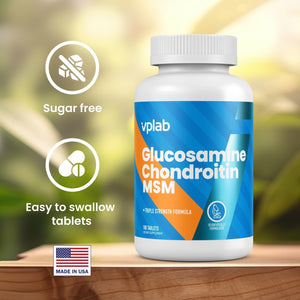 Vplab Glucosamine Chondroitin MSM Complex - Triple Strength Formula Supplement for Joint Support & Mobility 180 Count