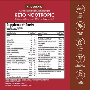 Perfect Keto Nootropic Brain Support, Caffeine Free Focus and Energy Supplement 15 Servings