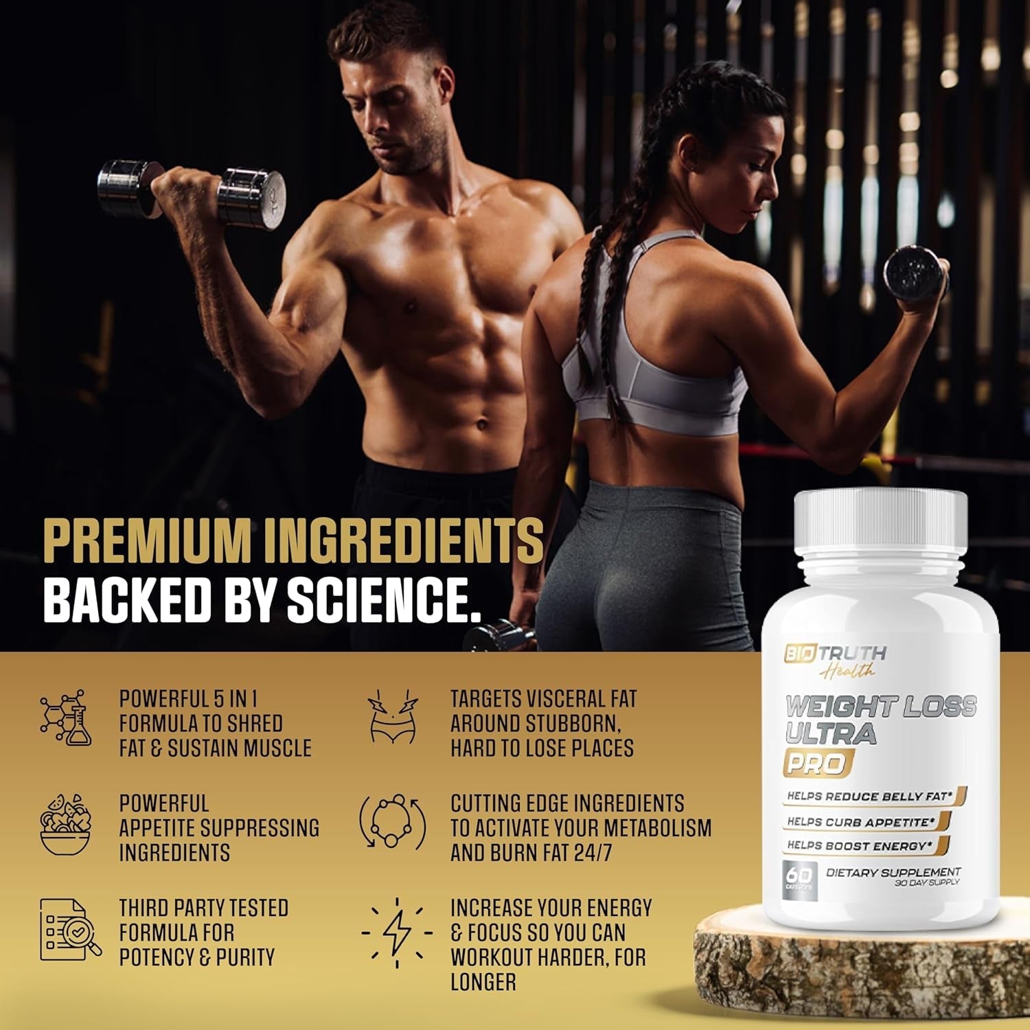 Biotruth Health Weight Loss Ultra | Appetite Suppressant Supplement, Fat Burner 60 Capsules